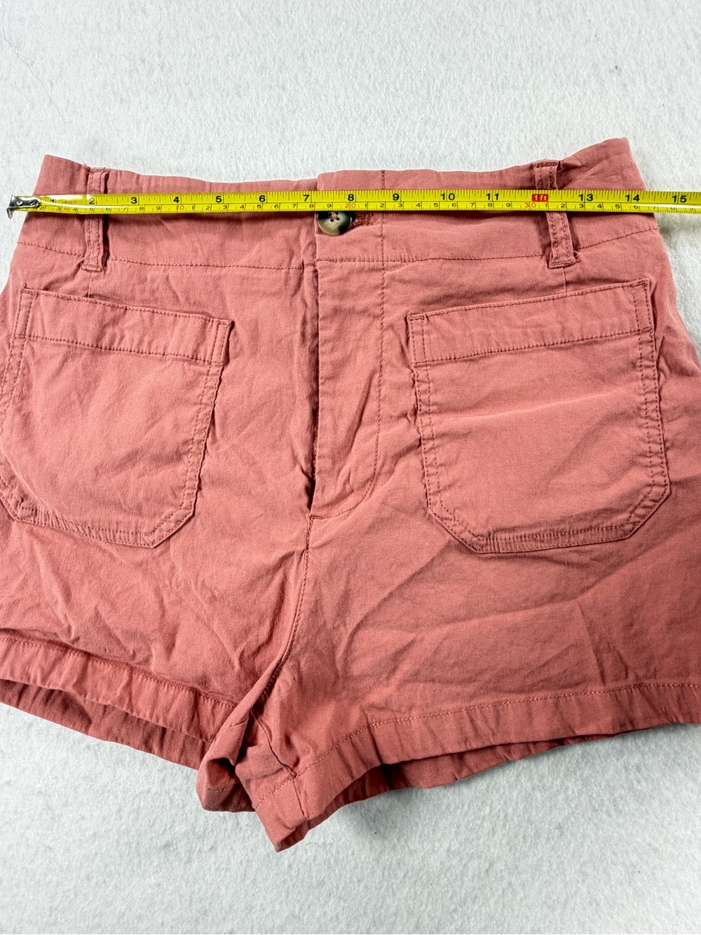 Anthropologie Maeve Colette High Rise Utility Shorts Mauve Pink Size 28 Linen - Picture 5 of 9